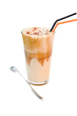 greek cold coffee - frappe isolated on white