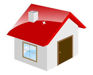 Little house isolated on a white. Vector illustration.