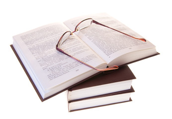 Obraz premium Books and eyeglasses