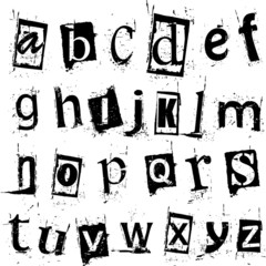 Grunge vector alphabet