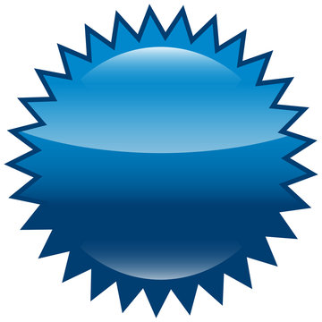 Störer sternförmig, blau + Glanz