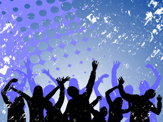 fr&ouml;hliche tanzende menschen