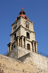 Fototapeta premium Clocktower in Rhodes, Greece