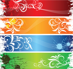 bright floral banners