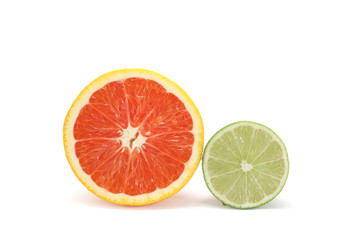 Orange and lime slices