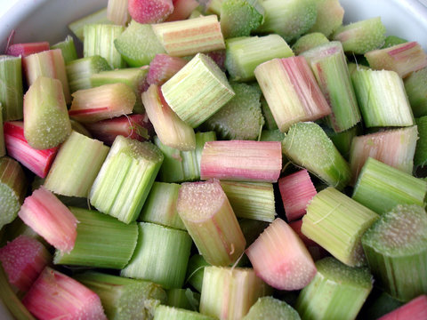 rhubarbe coup&eacute;s en morceaux