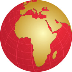 Map of Africa on globe  illustration