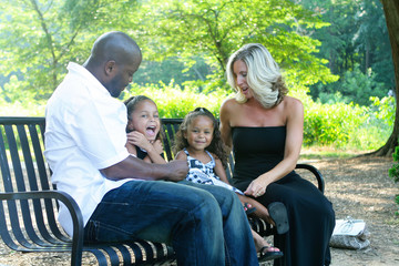 A mixed race family