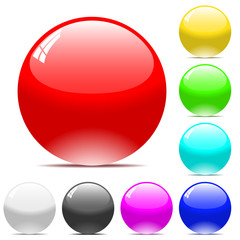 Varicolored vector balls isolated on white background.