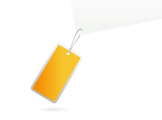 Yellow label with new sign on it. Vector art