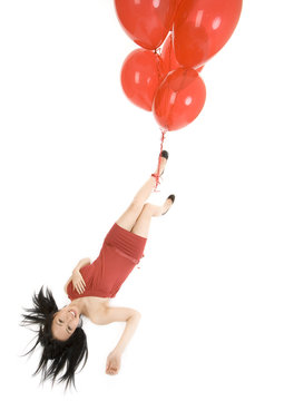 Girl With Red Balloons Flingy Head Over Heels..