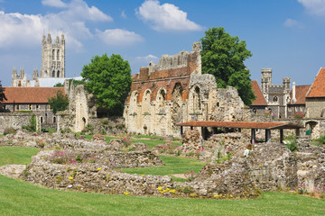 Ruins of  St.Augustines Abbey  with Canterbury Cathedral in the - 16243866