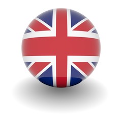 High resolution ball with flag of the United Kingdom