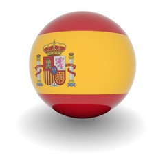 High resolution ball with flag of Spain