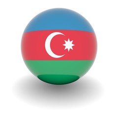 High resolution ball with flag of Azerbaijan