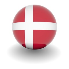 Obraz premium High resolution ball with flag of Denmark