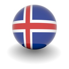 High resolution ball with flag of Iceland
