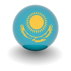 High resolution ball with flag of Kazakhstan