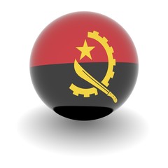 High resolution ball with flag of Angola