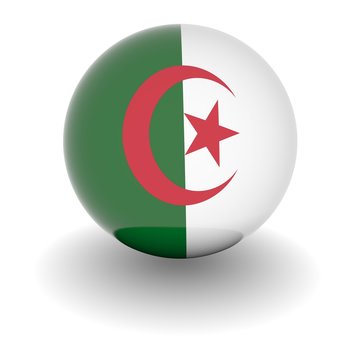 High resolution ball with flag of Algeria