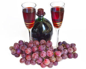 red wine and grape