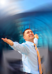 Happiness business man