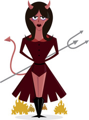 She Devil halloween character vector illustration