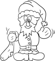 vector - Santa with sock isolated on background