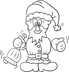 vector - Santa with bell isolated on background
