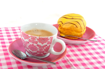 Coffee with yellow cakes