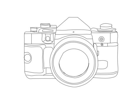 cinema camera sketch hand drawn vector - Stock Illustration [90717348] -  PIXTA