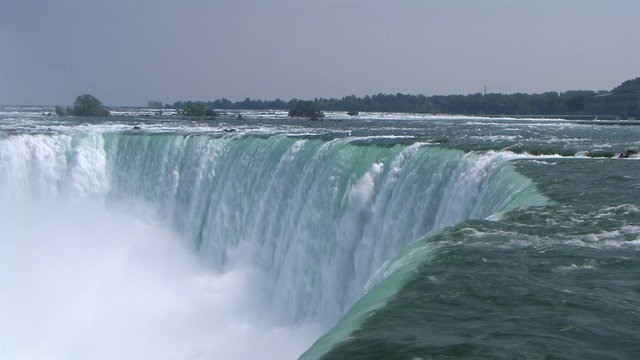 Niagara Falls. Zoom in to  falling water close-up.