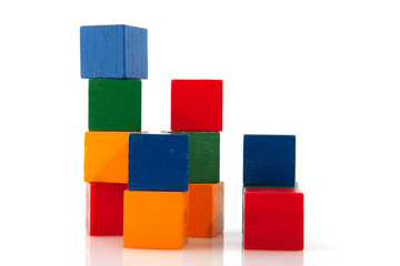 Fototapeta na wymiar Building with colorful blocs