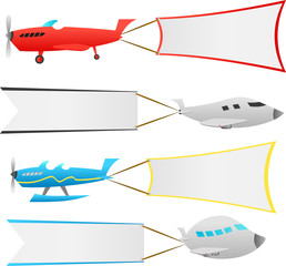 airplanes with banners