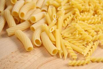 Assorted varieties of dried pasta