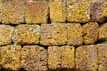 Sandstone wall in Phanom Rung ancient castle, Thailand