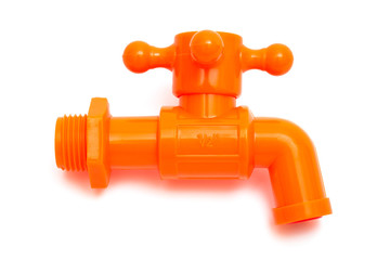 orange plastic faucet