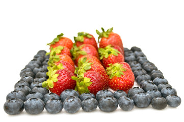 Bilberries and strawberries.