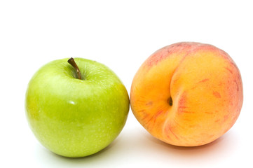 Green apple and peach.