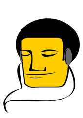 Young man listening to music