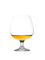 Glass of Cognac isolated on white background