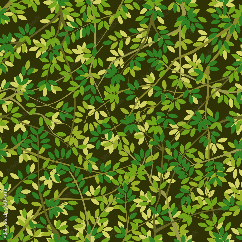 Aufkleber seamless both side foliage pattern background, vector layered.