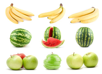 set of ripe fruit