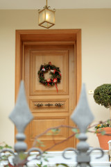 Door With Christmas Wreath