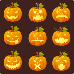Halloween's pumpkin smiley faces
