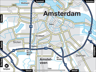 Stadtplan Amsterdam, Niederlande