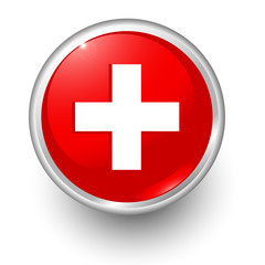 Obraz premium boton rojo cruz roja