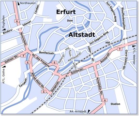 Innenstadtplan Erfurt