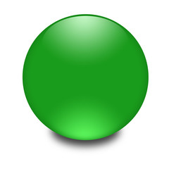 3d glass orb green