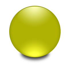 3d glass orb yellow